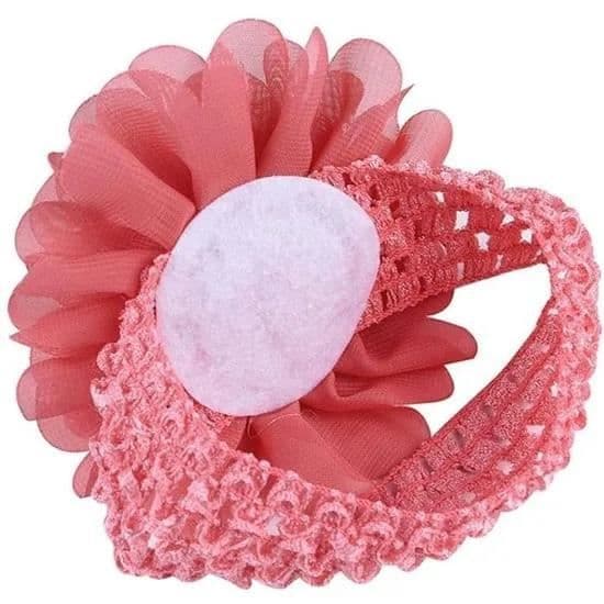 DS4441 18 stk. baby pige chiffon pandebånd blomst blødt elastisk hårbånd hårtilbehør til nyfødte