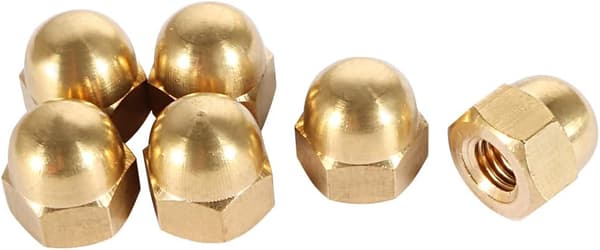 Hex Nuts - 6 Pieces M5 Dome Nuts Brass Hex Decorative Acorn Nuts for Screws and Bolts Brass M5 M5