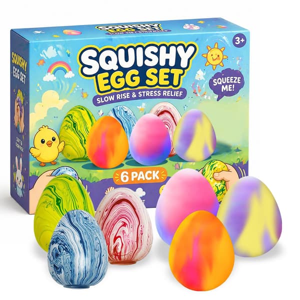 Langsomt stigende squishy stressaflastningslegetøjssæt Bløde maltose-fidget-klemmelegetøj**Påskeægssæt Easter Egg Set