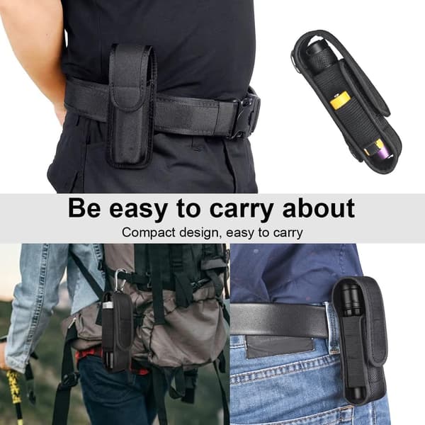 Tactical Flashlight Holster, Flashlight Case, Nylon Flashlight Holder for Outdoor Hunting, Camping, and Hiking