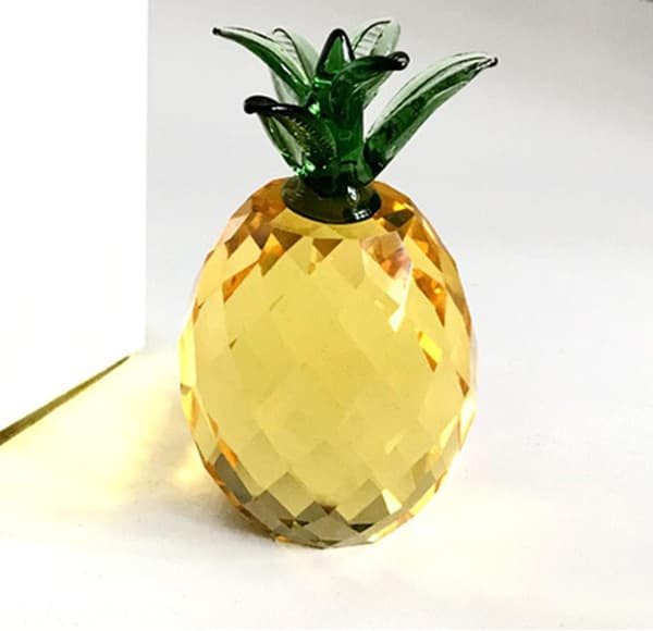 Krystal ananasfigur krystal ananas ornament dekorativ krystal frugtskulptur samleobjekt