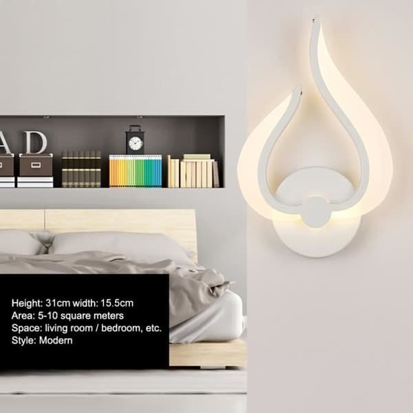 Vegglampe - LEDGLE - Design - Hvit - 10W - IP20 vanntett