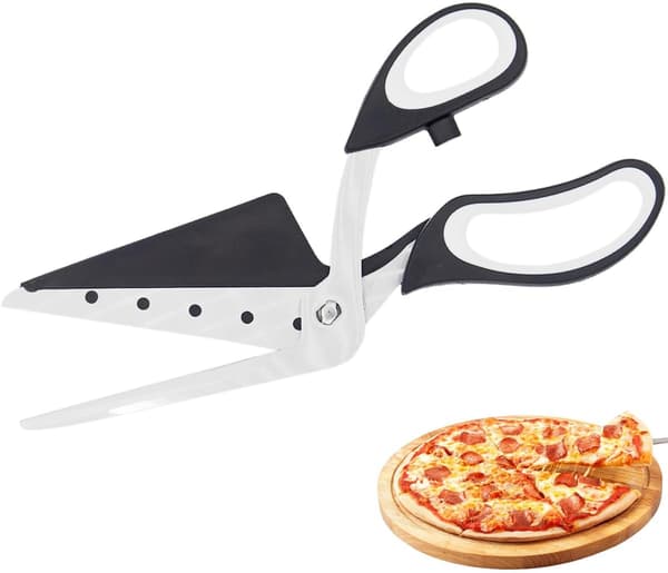 Pizzasaks Kutter Rustfritt Stål Pizzaspade Skjærer Pizzakutter med Mykt Grephåndtak