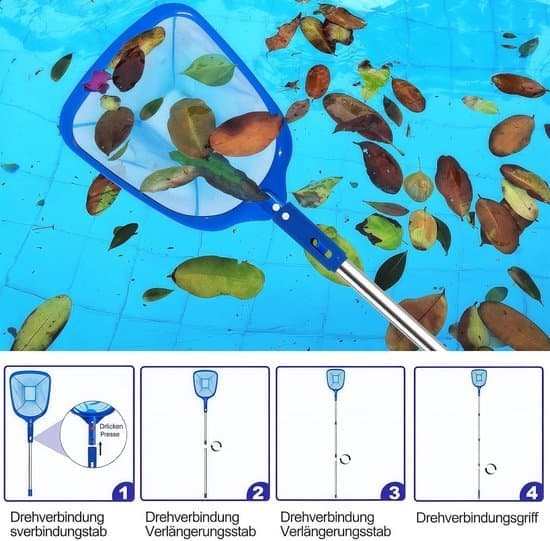 Telescopic Pool Net 180 cm - Fine Mesh Net for Leaves and Algae - For Swimming Pools, Ponds and Above-Ground Pools - Easy Cleaning