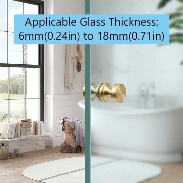 Round Back-to-Back Shower Door Handle, Shower Enclosure Handle, Shower Screen Replacement Handle, Gold