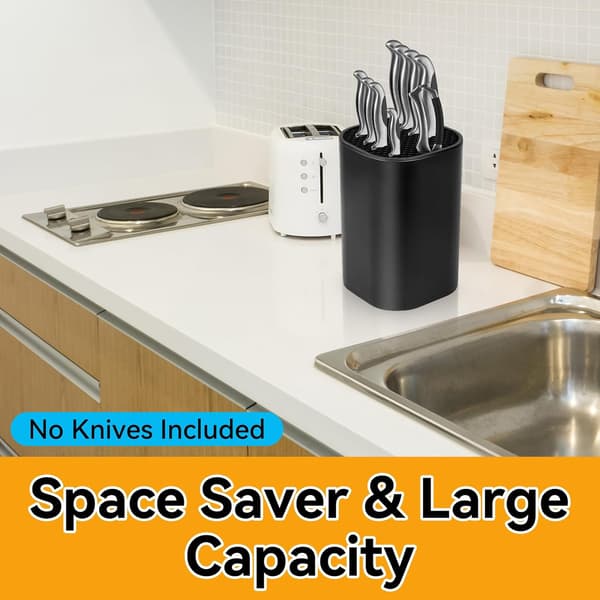 1 pc Knife Holder without Knives, Empty Kitchen Knife Block, Universal Black Knife Holder, Kitchen Knife Rack, Storage for Kitchen Knives