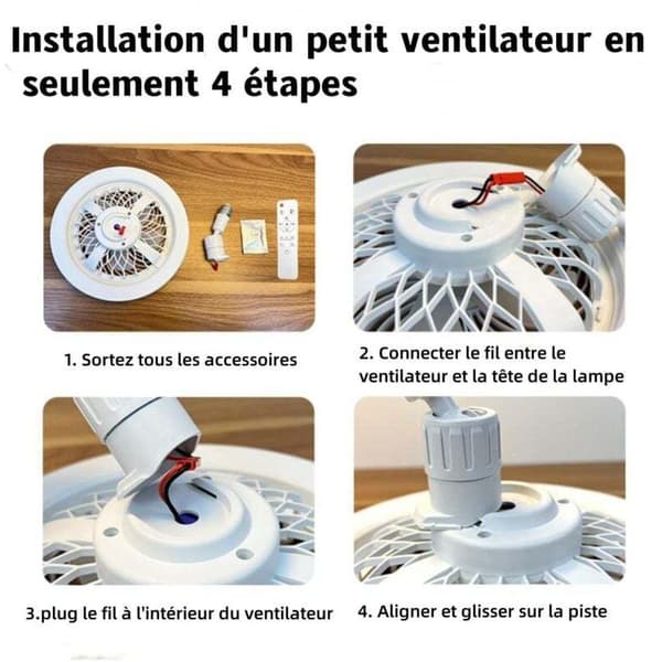 Stille Loftventilator med LED-lampe E27 – Dæmpbar 10-100% – 3 Hastigheder – 1/2/4t Timer – Til Rum op til 10m² – 3 Hastigheder