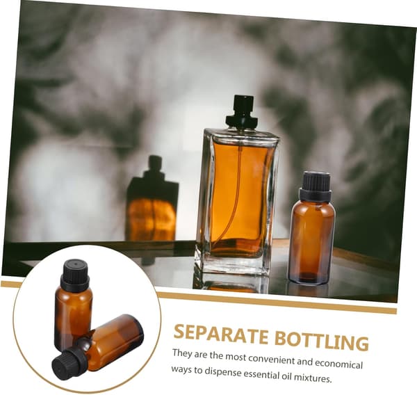 12 st 10 ml glasflaskor för eterisk olja och parfymlock och droppinsats