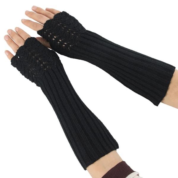 Dame Skala Design Vinter Varme Strikkede Lange Armvarmere Handsker