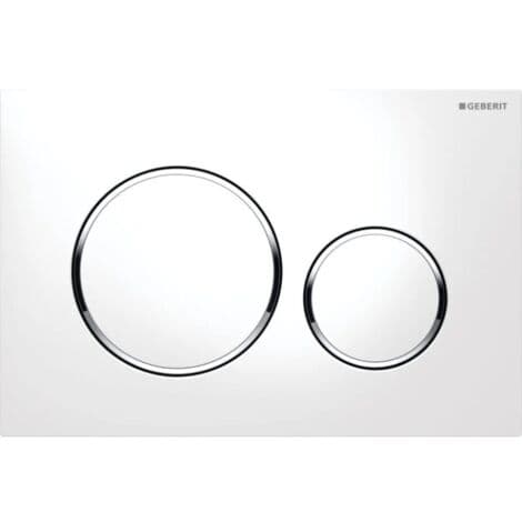 Geberit Sigma20 dual flush plate: white, polished chrome (115.882.KJ.1)(F2)