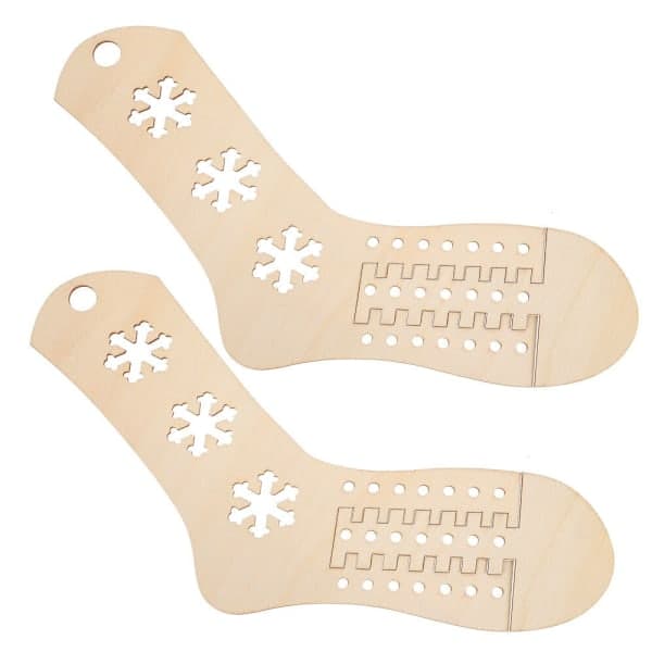 2 st Trästrumblock Stickade Strumblock Virkade Strumpor Gör Din Egen Form Snöflinga Stil