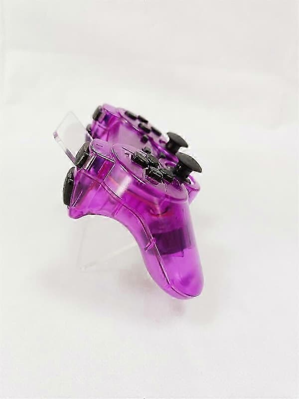 For Sony PS2 Wireless 2.4 GHz Dual Vibration Controller Transparent Purple Purple