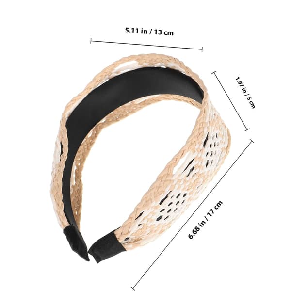 Bred Raffia Vevd Hårbøyle for Kvinner, Boho Strå Hårtilbehør, Bånd Hårstykke Egnet til Bursdag og Uformell Bruk