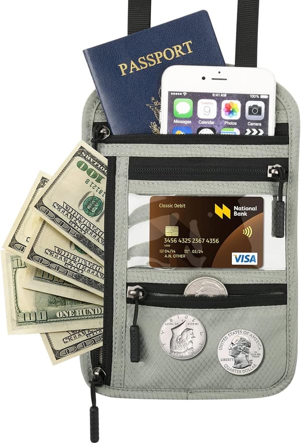 Neck Wallet Travel Document Organizer Passport Holder Mini Shoulder Bag