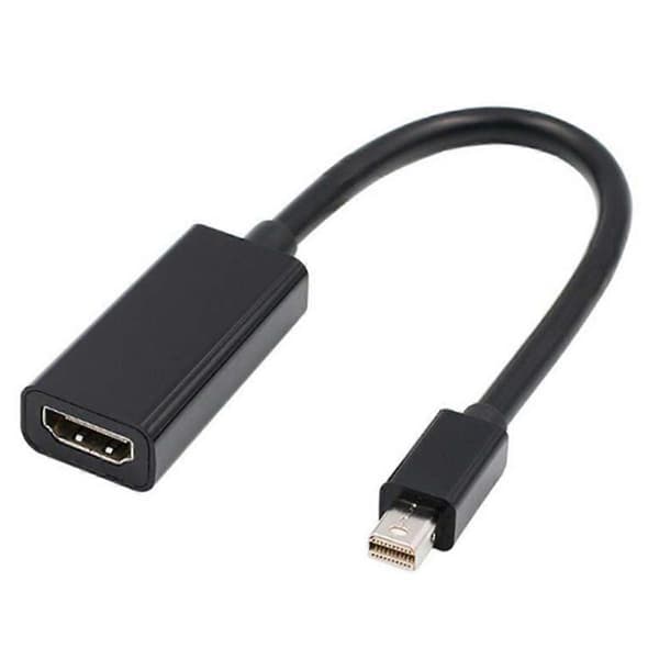 Mini DP til HDMI-konverter kompatibel med MacBook Air/Pro, Microsoft Surface Pro 3/4, Mac Mini, skærme, projektorer osv. - Sort