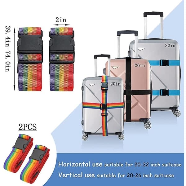 Bagasjestropper Koffertstropper Reise Fortykket Bagasjebelte 2 stk
