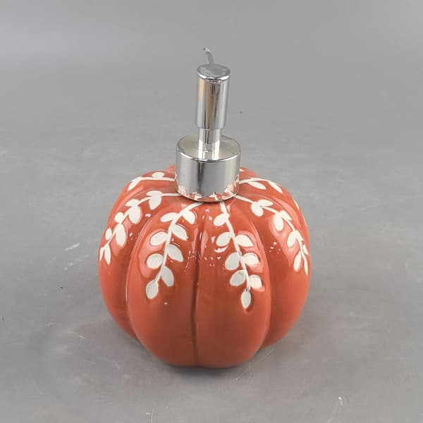 Pumpkin Shaped Automatic Soap Dispenser, 460ml Ceramic Halloween Design with Leak-Proof Design, Pumpkin Shaped Bathroom Soap Dispenser