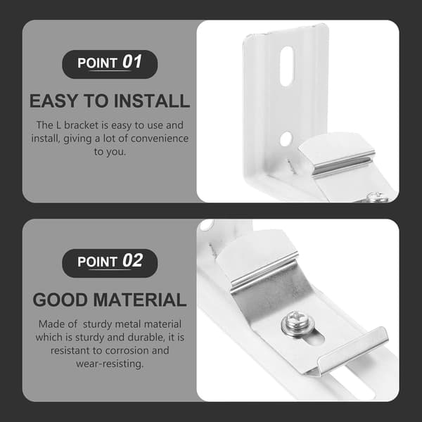6pcs Blind Bracket L-shaped Brackets Silver Metal L-shaped Stable Base Simple