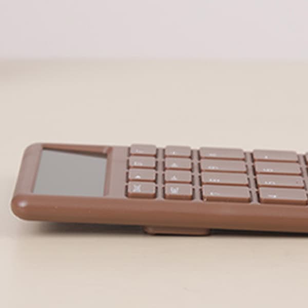 Mini Calculator Silent LCD Display Non-Slip Portable Small Calculator for Office Store Home Brown