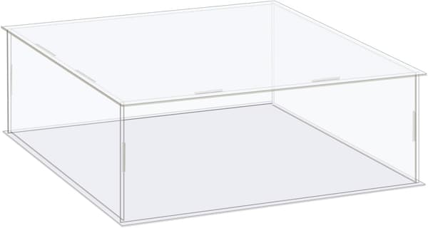 Akrylmonteringslåda Klar Dammtät Skyddsvitrin 10x10x4 tum för samlarobjekt Ebony