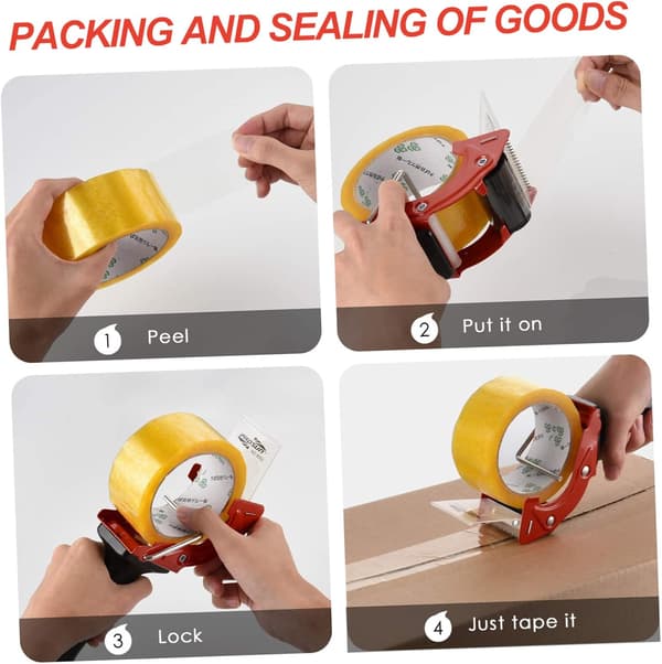 Metal Box Sealer Practical Tape Dispenser Cutting Function for Packaging Tape Sealing Iron Material