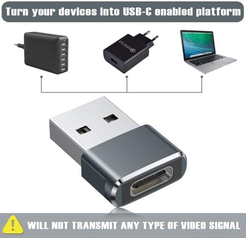 Apple iPhone 16 Oplader Adapter, USB til USB C Adapter 3-pak, USB C Hun til USB A Han Type C Konverter til Apple Watch