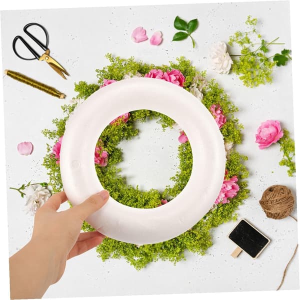 10 Pcs DIY Foam Wreath Frames Circle Wreaths for Crafts Party Ornaments Empty Design Foam Circle