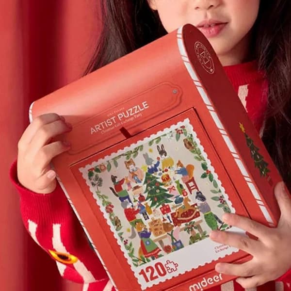 120 st Julpussel Presentförpackning Tecknad Pusselleksak för Barn Julpussel Barn Julklappar för Barn