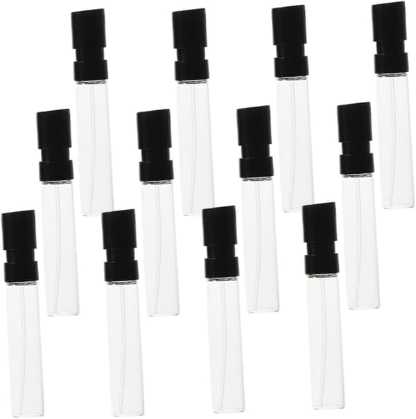 12 st Mini Glas Parfymsprayflaskor Påfyllningsbara Rese Köln Atomizer Provflaska