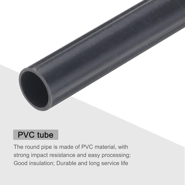 PVC stift rør 10x12mm mørkegrå 9\" 2 stk. FIRKANTET Red 6"