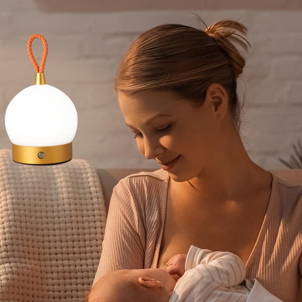 LED Camping Lantern Rechargeable, Premium Handheld Cordless Portable Night Light, Daylight, Perfect as Table Lamp Lantern Hanging, Gold