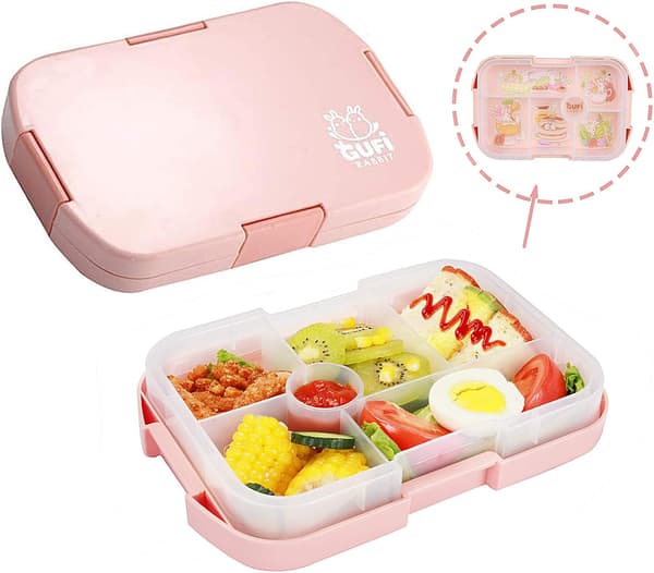 Matboks for barn, Bento-boks for barn med 6 rom, 920 ml matbeholder for barn