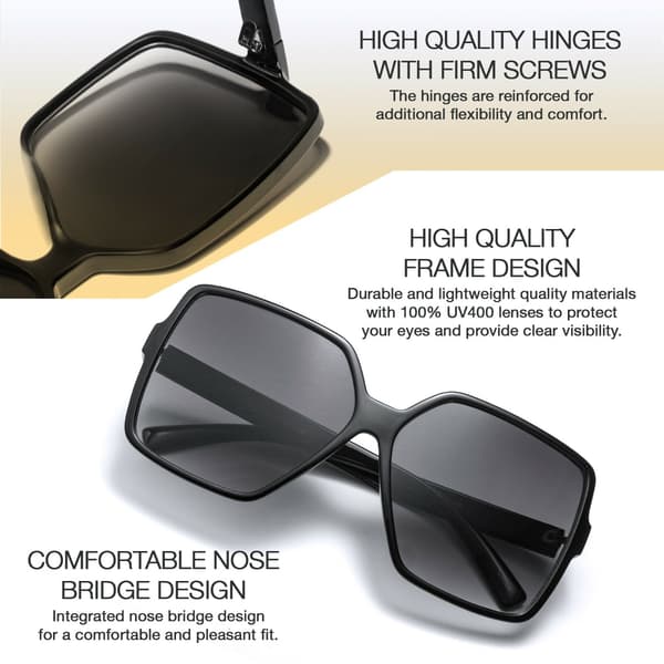 OVERSIZED Solbriller YOUR SAINT Dame Flat Topp Store Enorme Solbriller Gafas SHADZ