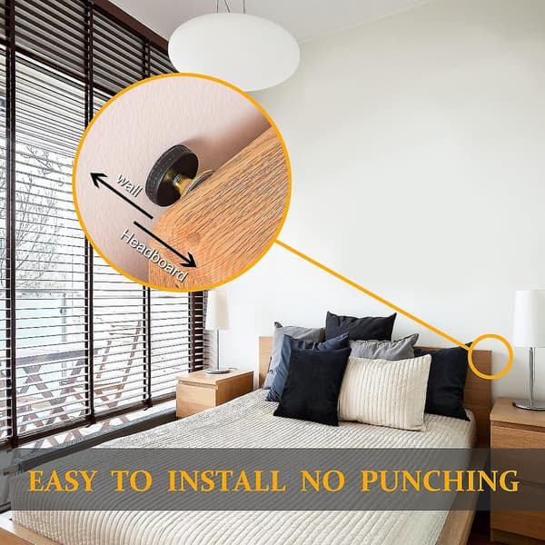 4-pack Headboard Stoppers, Adjustable Threaded Bed Frame Anti-shake Tool Bed Wall Stoppers, Prevents Rocking Headboard