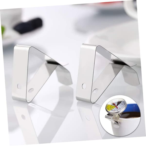 6pcs Thermometer Probe Clips Adjustable Stainless Steel Clamp Holders Coffee Cup Clip