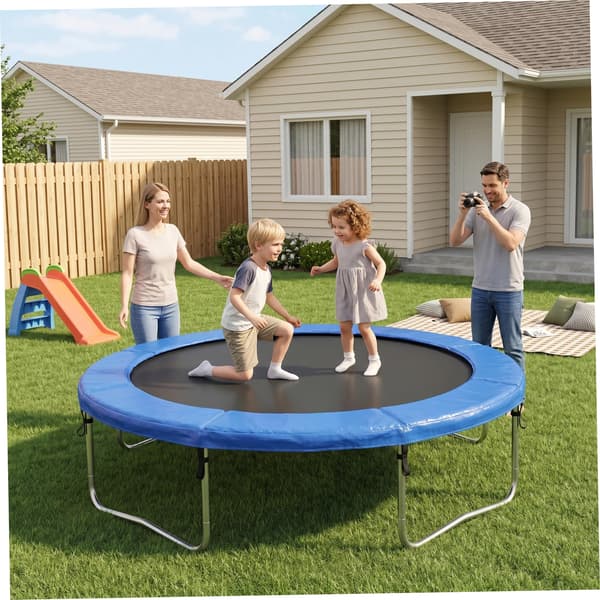 Trampoline Safety Pad, 6ft Trampoline Spring Cover Shock Absorbing Outdoor Trampoline Pad Replacement, 6ft Round. blue blue