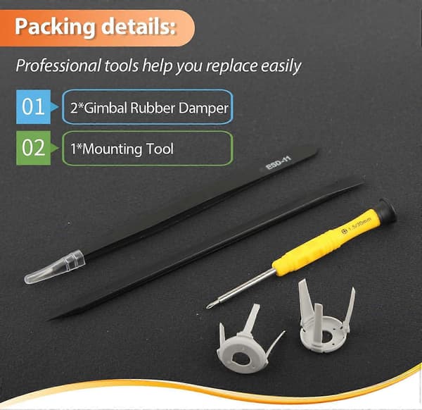 Gimbal Damper Rubber Kit for DJI Mini 4 Pro, Restore Stability, Reduce Vibration, Left and Right Replacement with Tools (FMY)