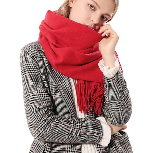 Women's Thick Soft Pashmina Shawl Wrap Scarf Warm Solid Color Stole