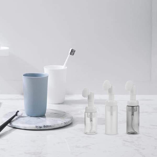 3 stk. skumpumpedispenserflaskesæt, 30 ml + 60 ml matterede sorte rejsetoiletbeholdere i plast til shampoo, lotion, ansigtsvask