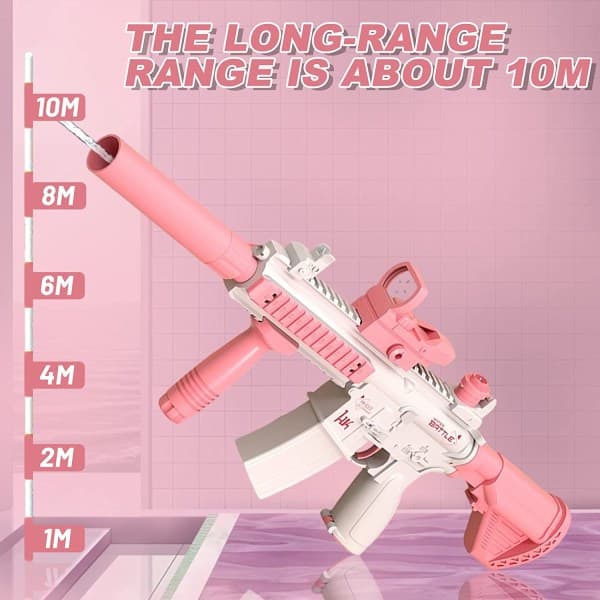 Elektrisk vannpistol-leke, Bubble Burst utendørs vannskytespill - Rosa Pink