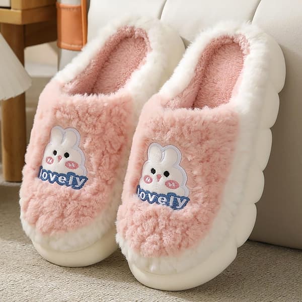 Memory foam hjemmesko, søde dame hjemmesko, komfortable skridsikre hjemmesko, bløde og varme plys fluffy hjemmesko, plysforede hjemmesko