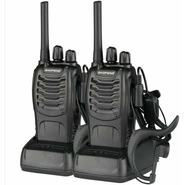 2-pack lång standby walkie-talkie 5W svart 4,5 \"