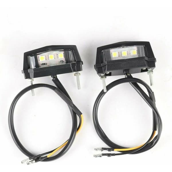 12V Universell Nummerplåtsbelysning Motorcykel LED Nummerplåtsbelysning Bakre Nummerplåtsbelysning Vit (2 st)
