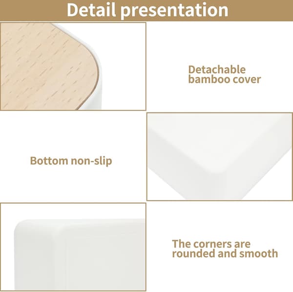 Tissue Holder with Bamboo Lid, Rectangular, 21 * 13 * 9.5 cm, Tissue Dispenser Box for Living Room, Office, Car, Bathroom