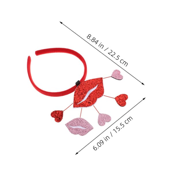 2 stk. Valentinsdag Hjerteformede Hårbånd Glitter Romantisk Tilbehør for Kvinner Bryllup Fester Fotoseanser
