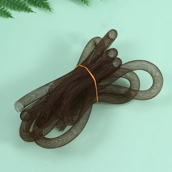 8 stk 8 mm nylonnett rørflette snor for DIY hårsløyfetilbehør, hul elastisk garnnettsnor