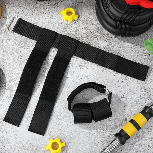 Dumbbell Ankle Straps for Weightlifting, Black Tibialis Training Straps