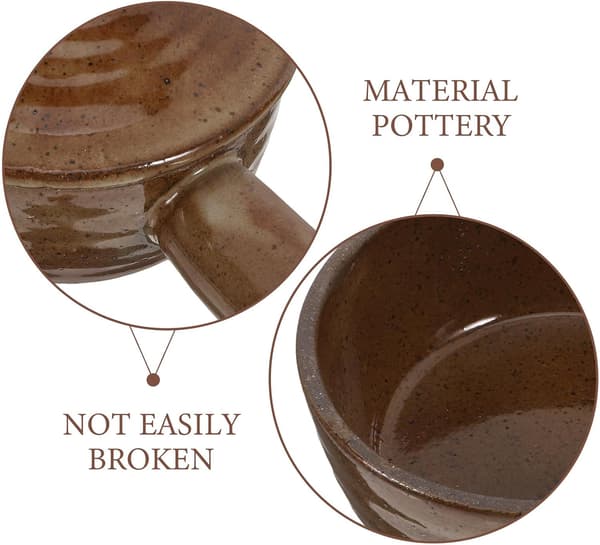 Practical Pot with Handle, Single Handle Design, Coarse Ceramic, Non-stick, Heat-resistant Pot