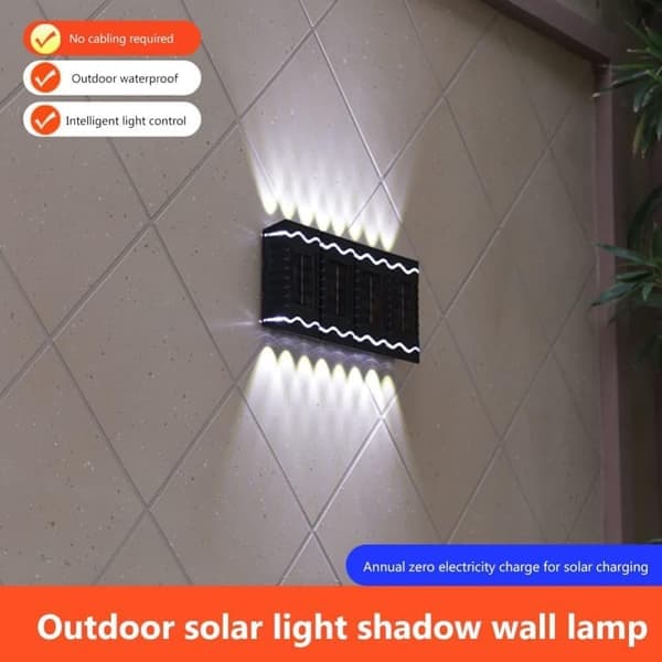 Solar Wall Lights 4-Pack Outdoor LED Garden Lighting Trackable Landscape Lamp & Stair Lighting