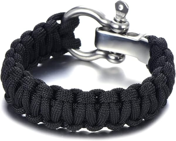 Paracord Armband för Överlevnad Män Rostfritt Stål Armband Utomhus Flätad